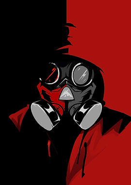 Character in Gas Mask