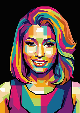 Colorful Pop Art Portrait of Nicki Minaj
