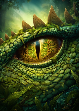 Green Dragon Eye in Lush Forest