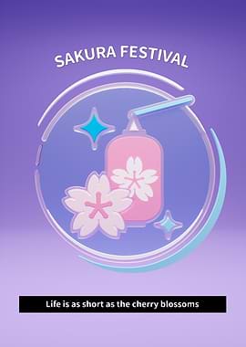 Sakura Festival Lantern and Blossoms