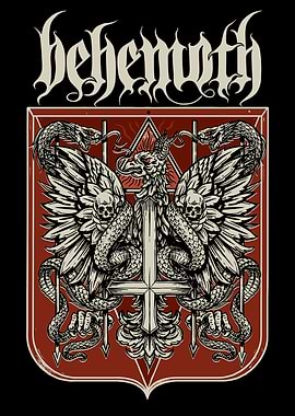 Behemoth band logo with occult symbols