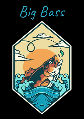 Big Bass Fishing Illustration