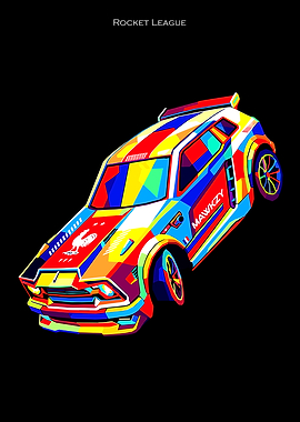 Colorful Rocket League Car