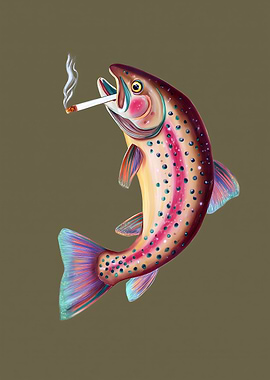 Fish Smoking a Cigarette