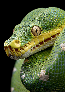Green Tree Python Close-up