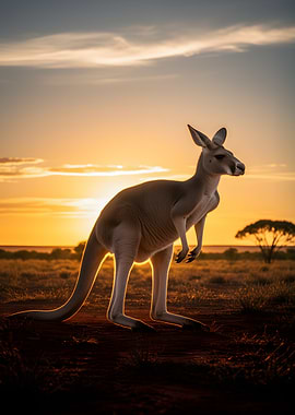 Kangaroo at Sunset