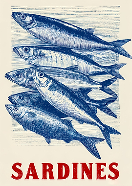 Sardines Illustration with Text