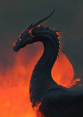 Fiery Black Dragon