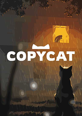 Copycat Title Card with Cat in Rain