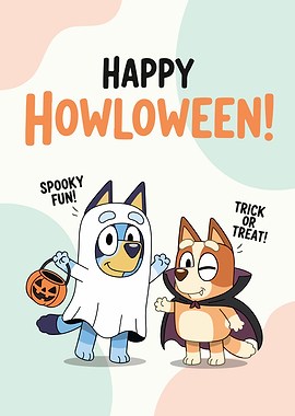 Bluey and Bingo Halloween Card