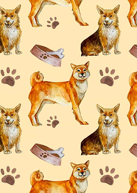 Shiba Inu Dog Pattern