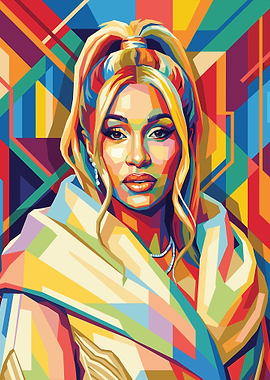 Cardi B Pop Art Portrait