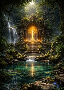 Forest Glowing Magical Tree