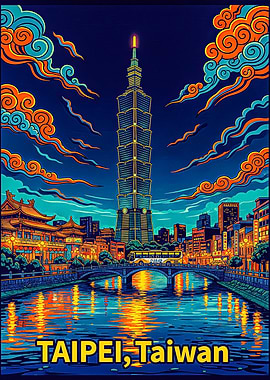 Taipei Cityscape at Night