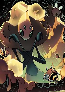Hollow Knight Hornet and Bees