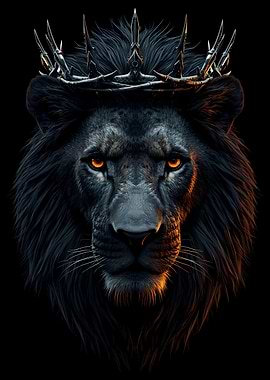 Black Lion King with Crown