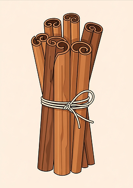 Bunch of Cinnamon Sticks Tied with Twine