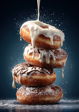 Stack of Iced Doughnuts