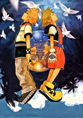 Sora and Roxas with doves