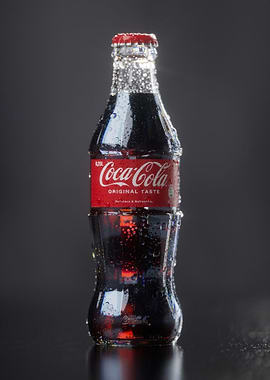 Coca-Cola bottle with water droplets