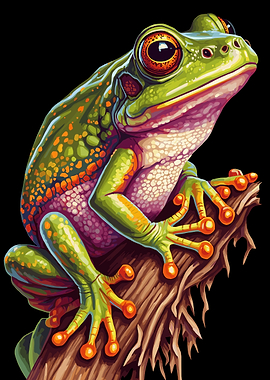 Vibrant Tree Frog on a Branch
