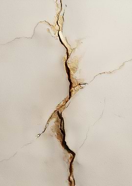 Cracked Marble with Gold Veins