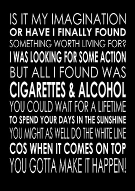 Text Art Cigarettes and Alcohol