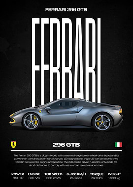Ferrari 296 GTB Poster