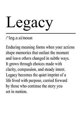 Legacy Definition – White | Minimalist Typography Poster