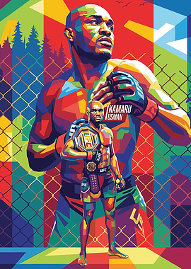 Kamaru Usman UFC Champion Pop Art