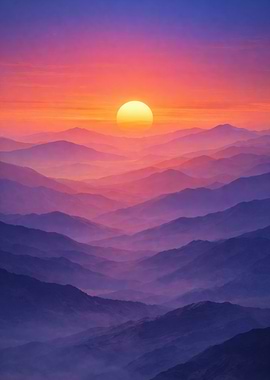 Misty Mountain Sunrise