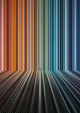 Abstract Vertical Stripes Room