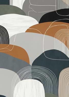 Abstract Mid-Century Modern Landscape