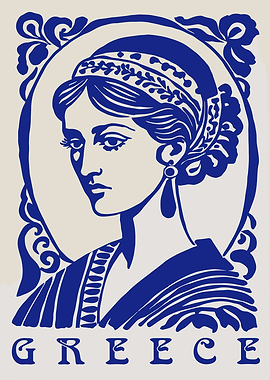 Vintage Greek Woman Portrait