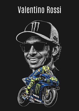 Valentino Rossi Motorcycle Portrait