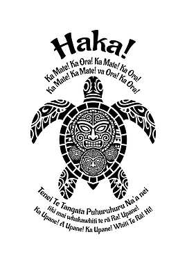 Maori Haka Turtle Art