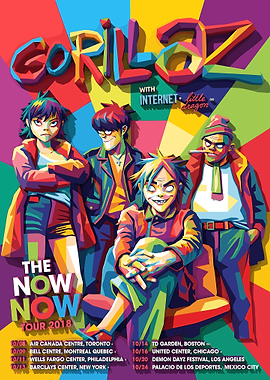Gorillaz The Now Now Tour 2018 Poster