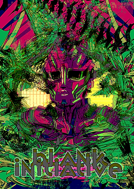 Futuristic Warrior with 'Initiative' Text