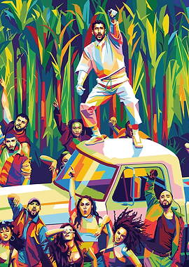 Vibrant Group Celebrating in Sugarcane Field