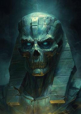 Ancient Egyptian Mummy Pharaoh Skull