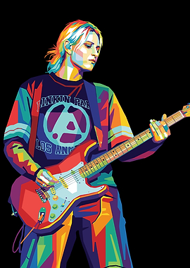 Linkin Park Guitarist in Pop Art Style