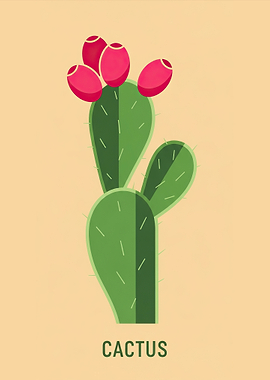 Prickly Pear Cactus with Fruit