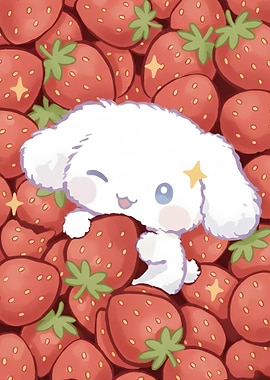 Cinnamoroll on Strawberries
