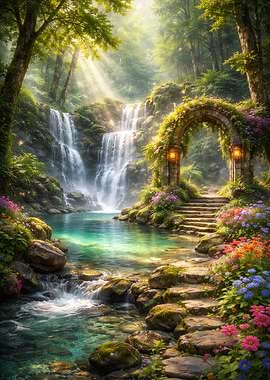Forest Waterfall Archway
