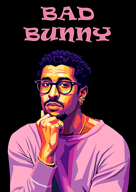 Bad Bunny Pop Art Portrait
