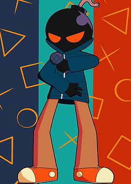 Whitty Bomb Character with Microphone