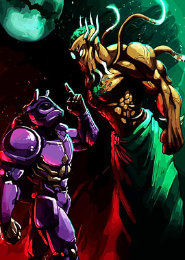 Cosmic Confrontation: Warrior vs. Eldritch Being