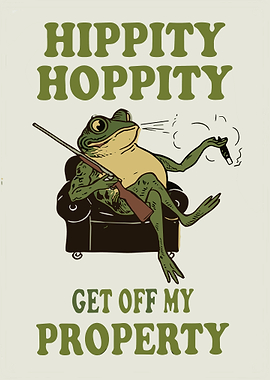 Funny Frog with Gun and Cigar