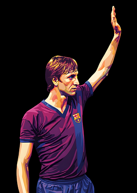 Johan Cruyff Pop Art Portrait
