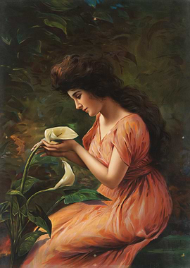 Woman with Calla Lilies